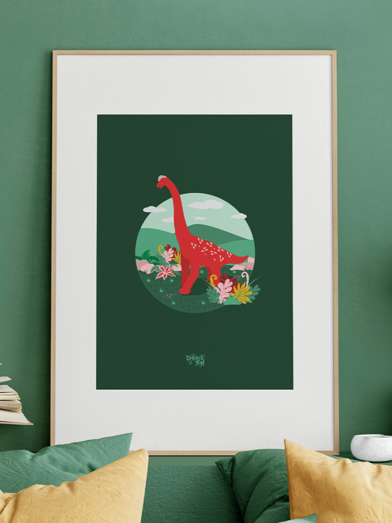 framed Brachiosaurus Art Print