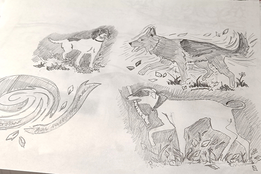 pencil drawings of dogs