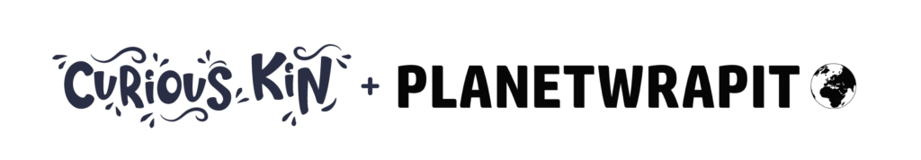 curious kin and planetwrapit logo collaboration