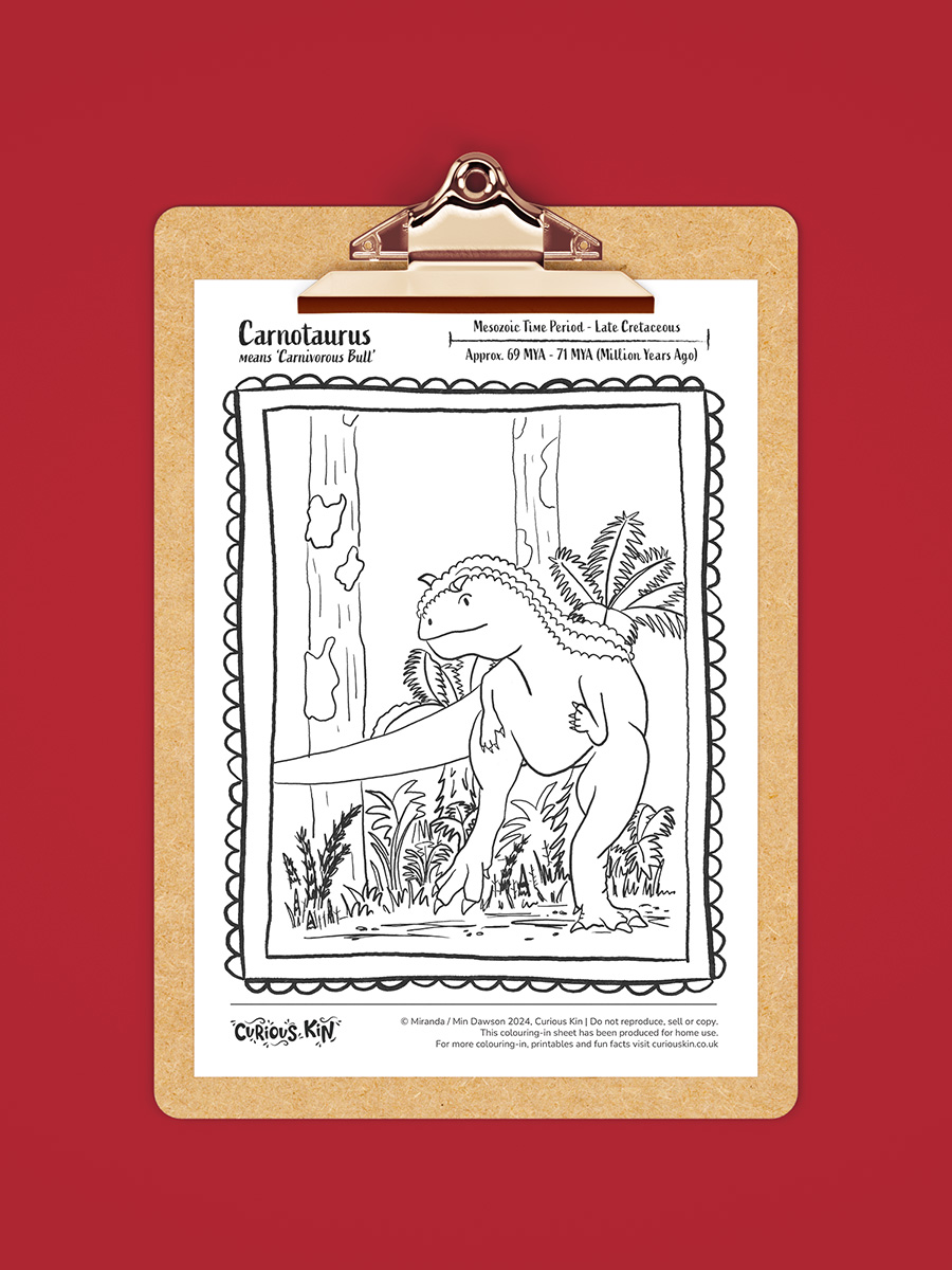 carnotaurus colouring page