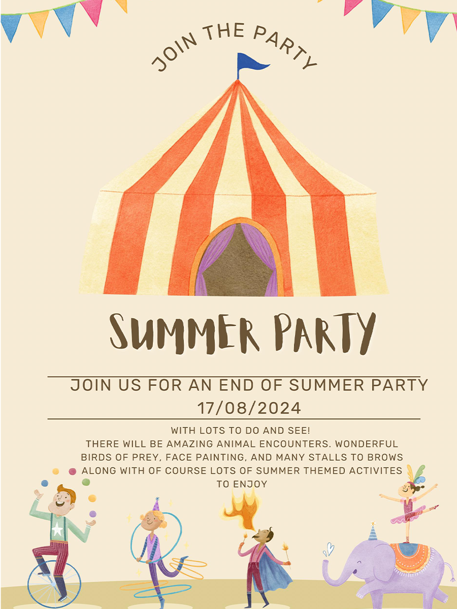 Natures little seekers end of summer party poster