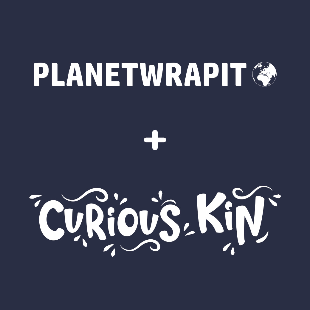 planet wrap it and curious kin logo