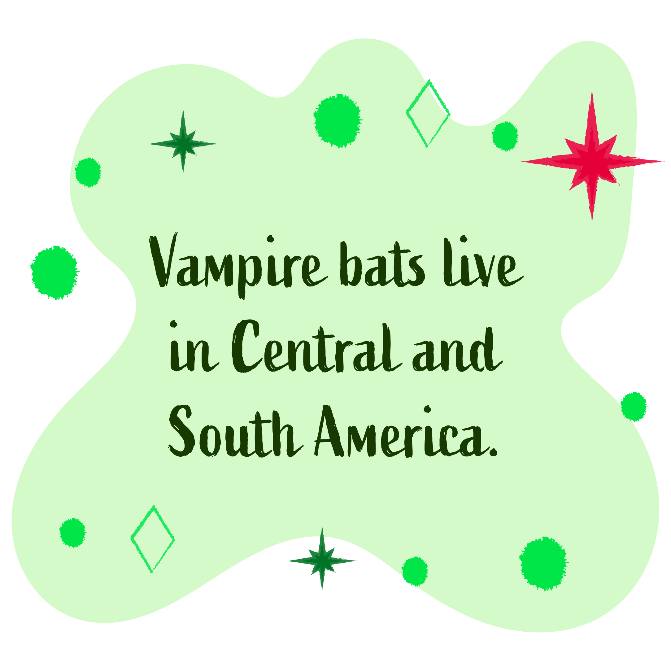 Vampire bats live in central and south america
