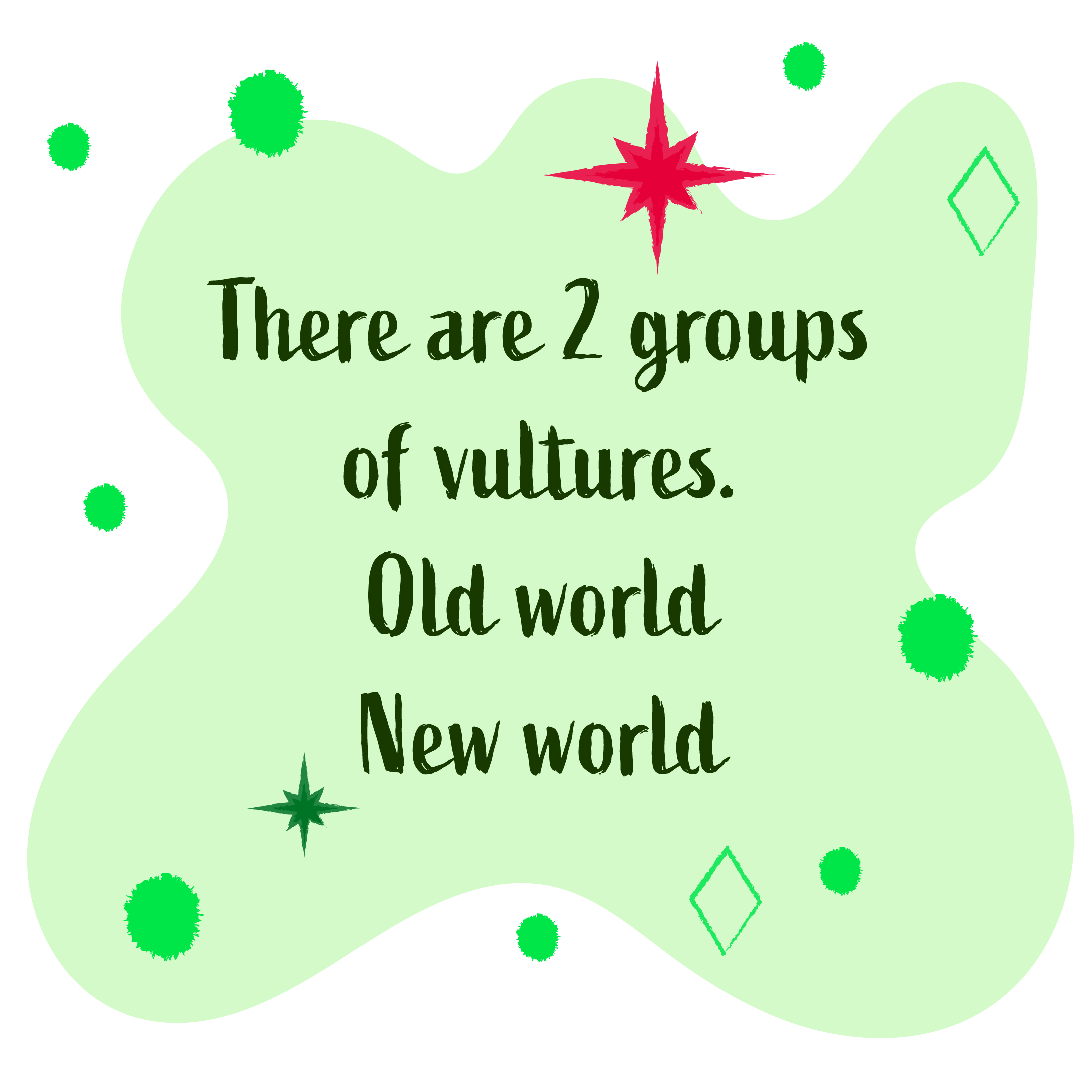 There are 2 groups of vultures. Old world and new world. 