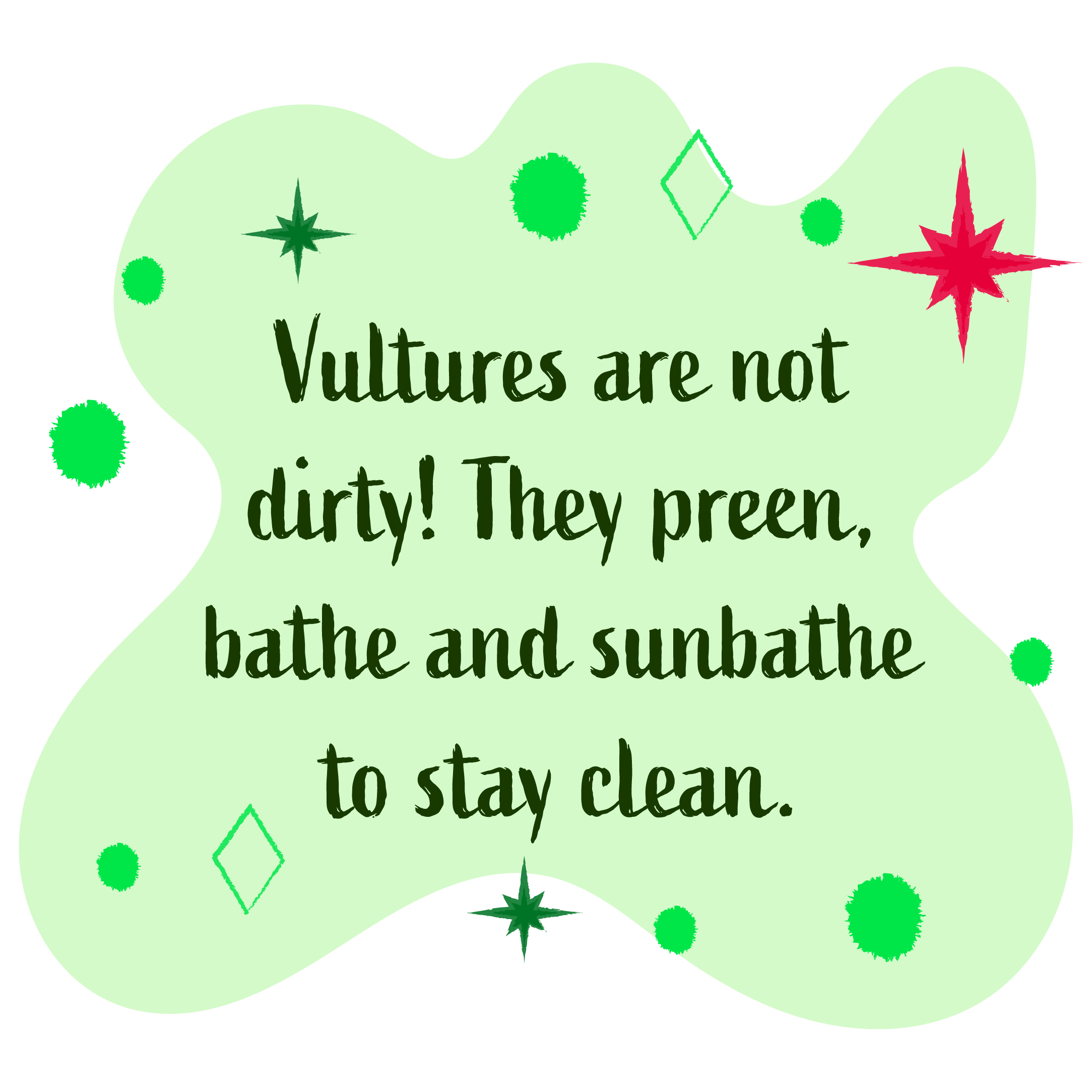 vultures are not dirty, they preen, bathe and sunbathe to clean.