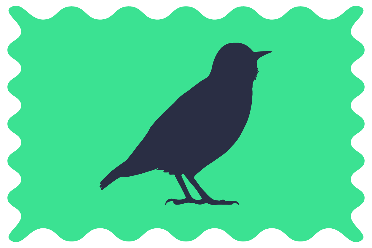 Starling silhouette stamp