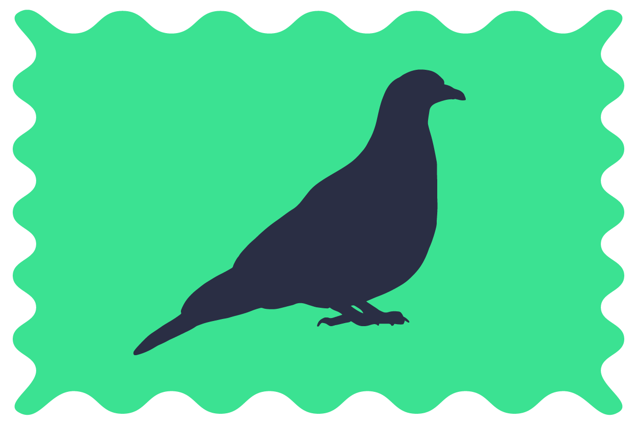 Wood Pigeon silhouette stamp