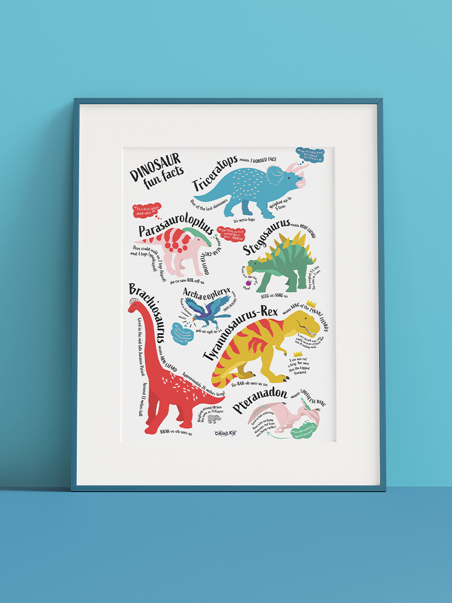 A4 dinosaur fun facts poster