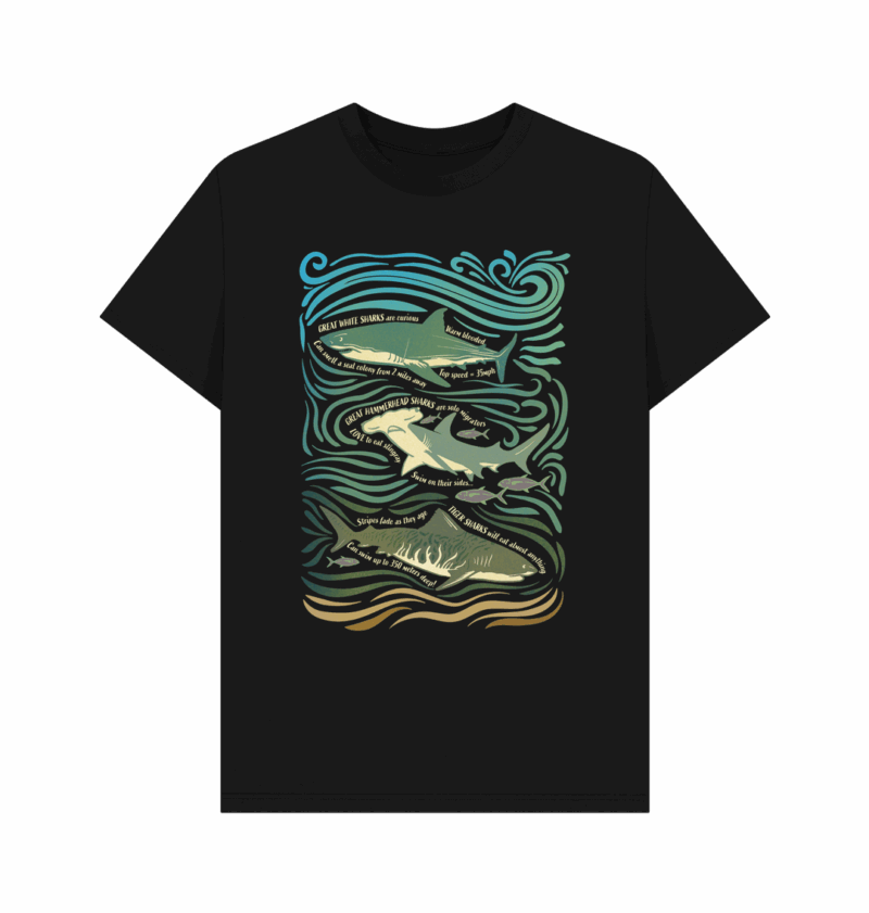 Sharks fun fact organic t-shirt, regular fit - Image 2