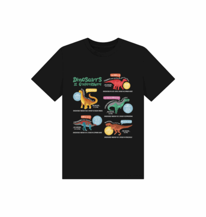 Dinosaurs of Oxfordshire printed childrens organic t-shirt