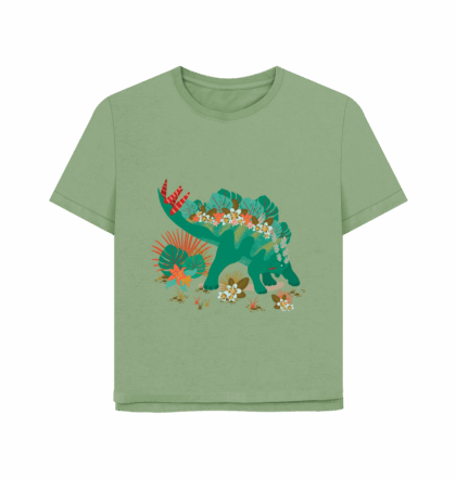 Tropical stegosaurus printed t-shirt