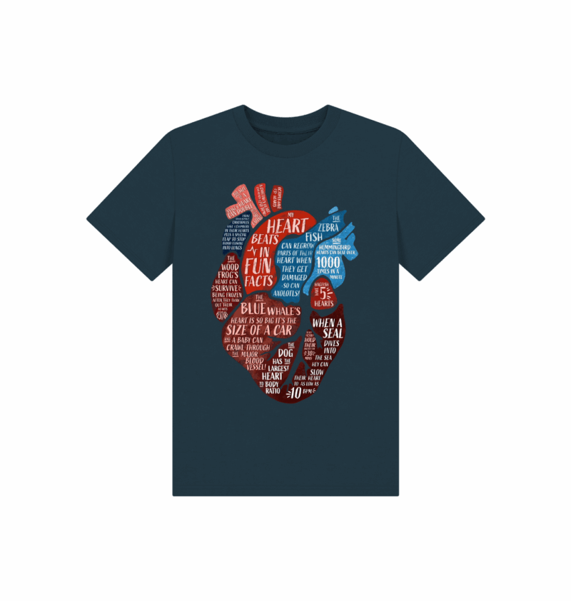 My Heart Beats in Fun Facts childrens printed t-shirt