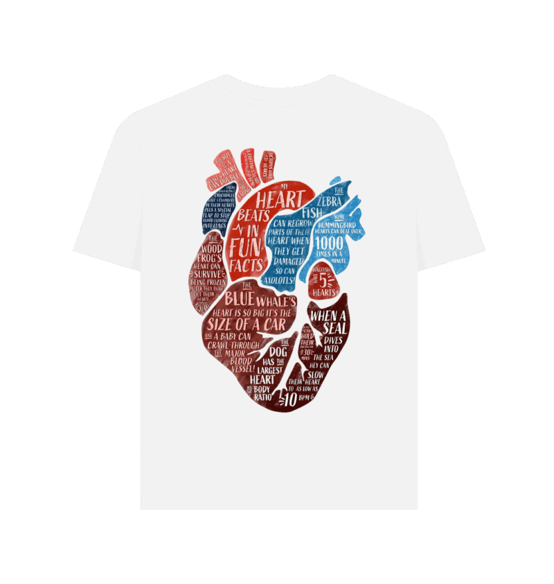 My heart beats in fun facts double sided organic printed t-shirt - Image 4