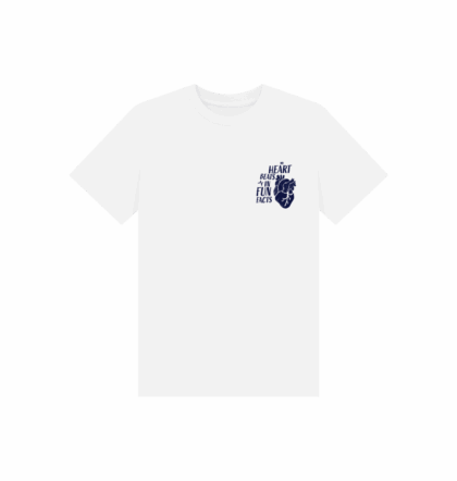 My heart beats in fun facts double sided organic childrens printed t-shirt