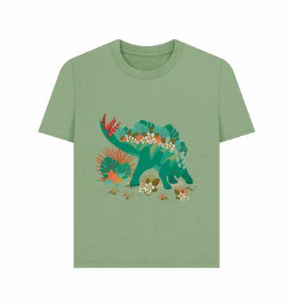Tropical stegosaurus regular fit printed t-shirt