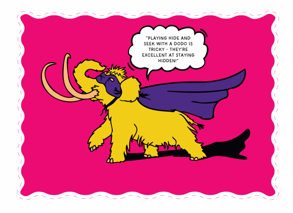 superhero mammoth with speech bubble