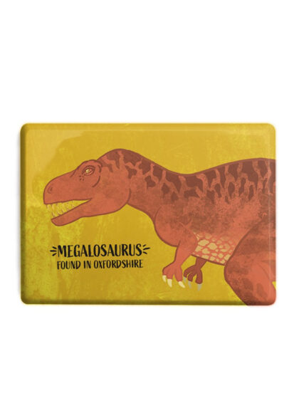 Illustrated rectangular magnet of megalosaurus