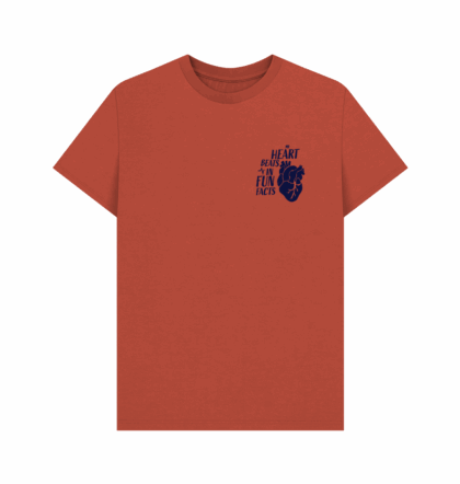 My Heart Beats in Fun Facts printed t-shirt, regular fit, (double sided print)