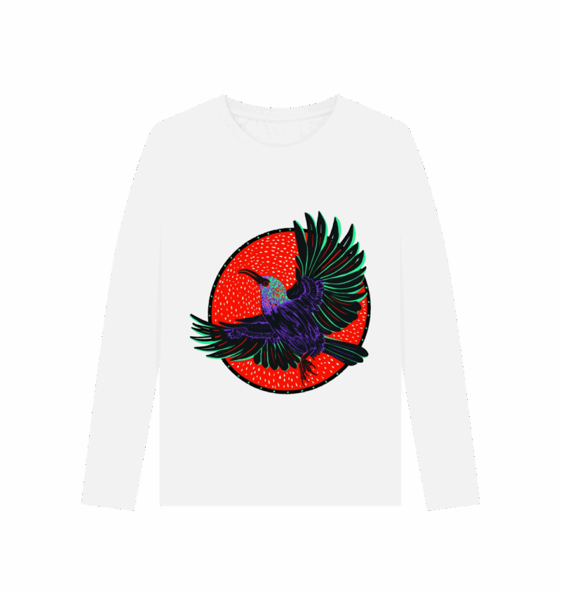 Palestinian Sunbird printed long sleeved top, women's fit - Image 2