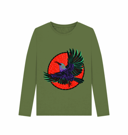Palestinian Sunbird printed long sleeved top, women's fit