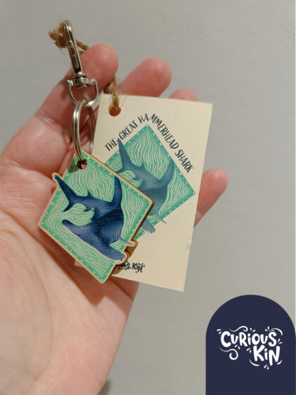 Curious Kin's great hammerhead shark keyring