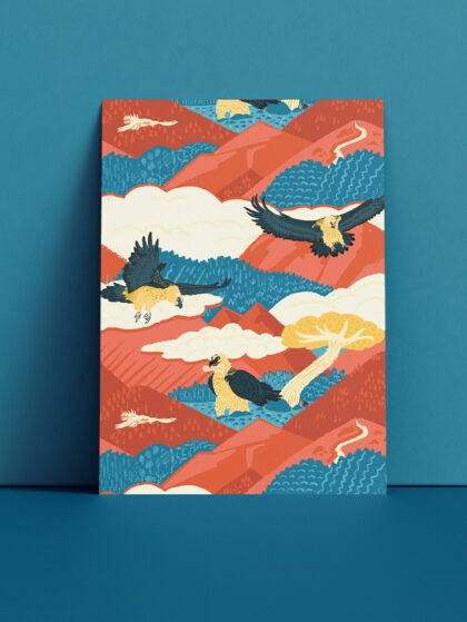 Bearded vulture A5 print