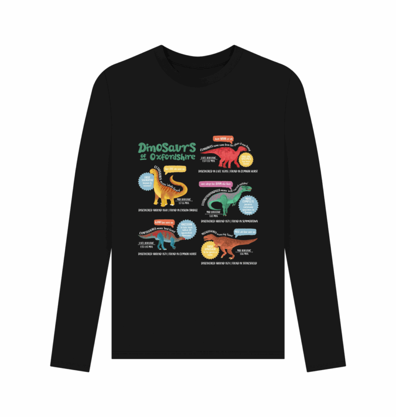 Dinosaurs of Oxfordshire long sleeved regular fit top