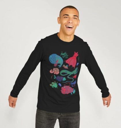 Really 'weird' sea creatures long sleeved printed top