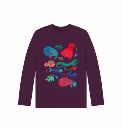 Really 'weird' sea creatures children's long sleeved printed top