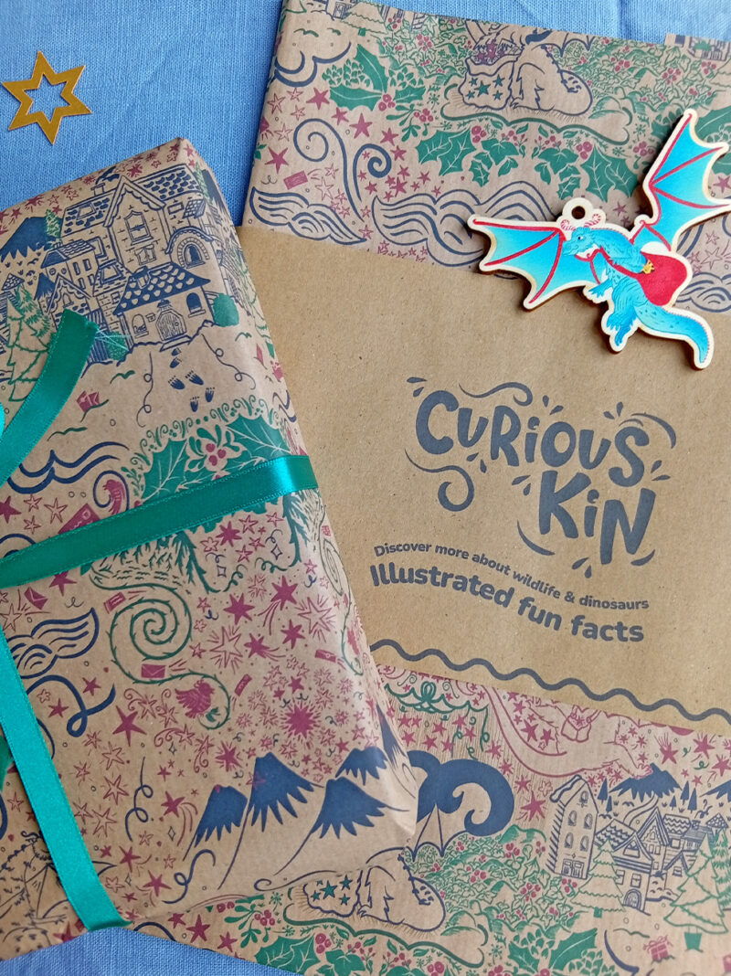 Christmas Dragons Eco Wrapping Paper - Image 2
