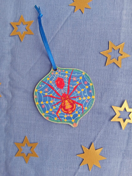 Christmas Spider Wooden Decoration