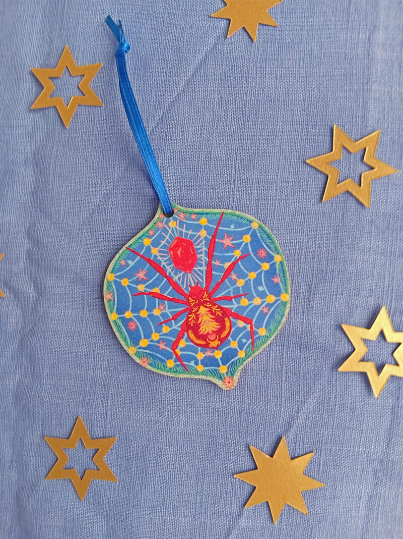 Christmas Spider Wooden Decoration