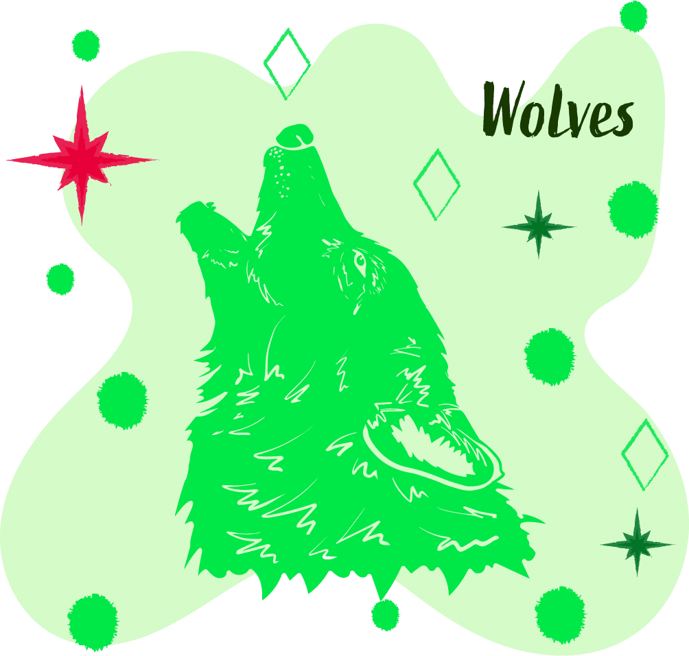 wolf howling stamp