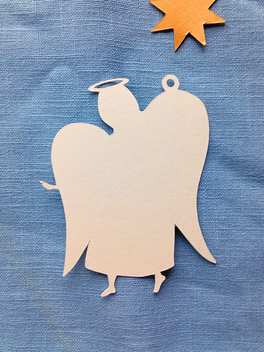 Angel shaped blank tag