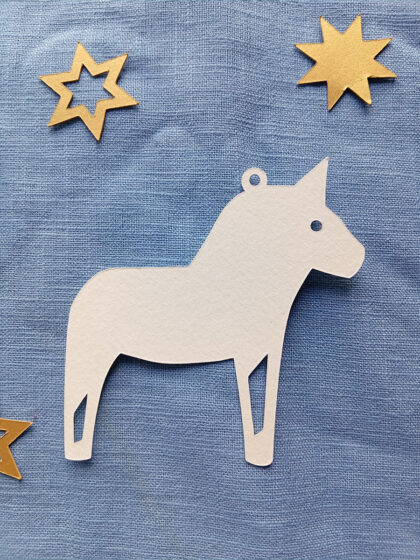 Dala horse shaped blank tag