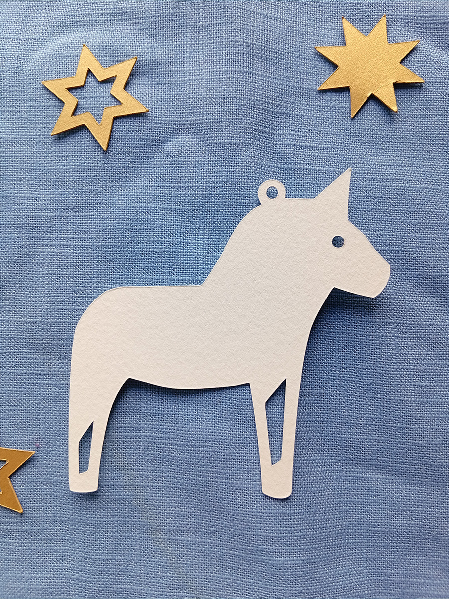 Dala horse shaped blank tag