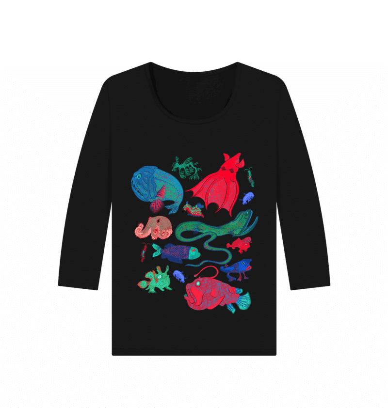 Really 'weird' sea creatures scoop necked printed t-shirt - Image 2