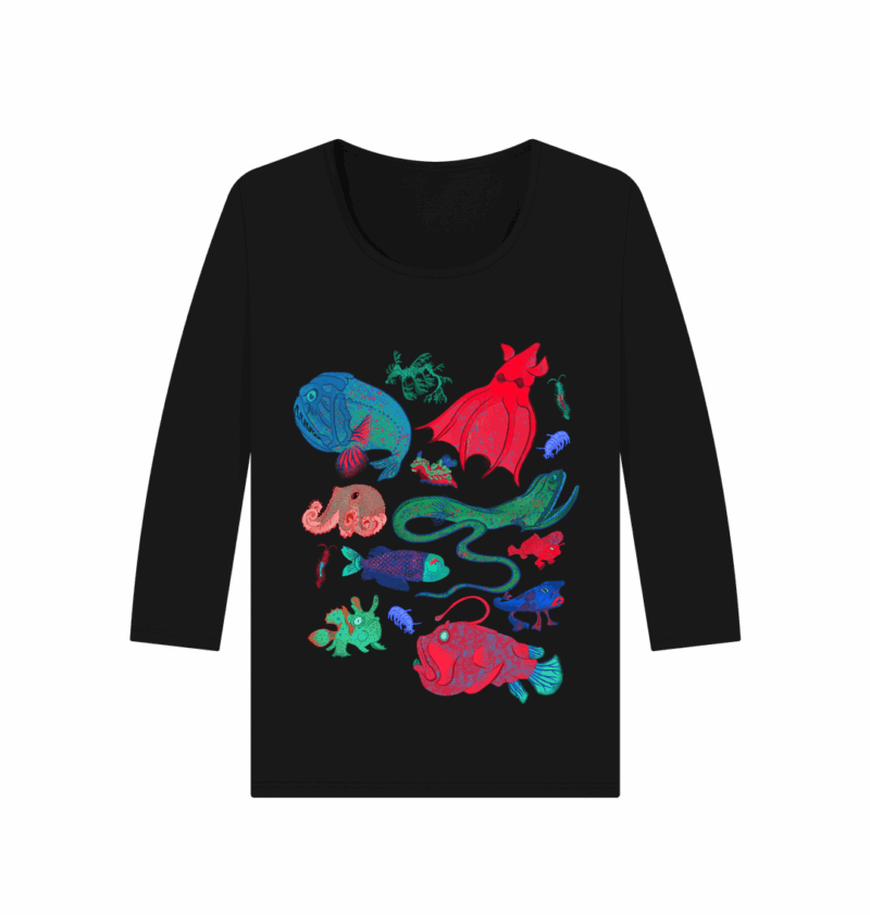 Really 'weird' sea creatures scoop necked printed t-shirt - Image 2