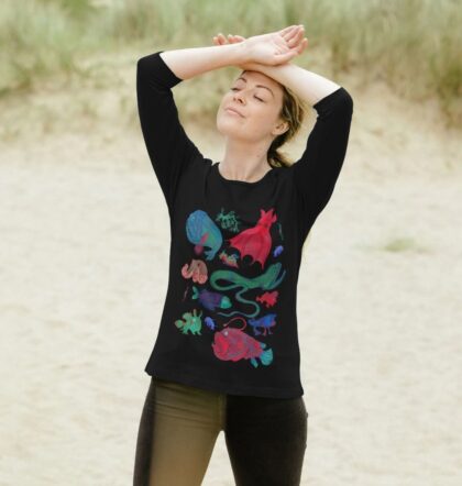 Really 'weird' sea creatures scoop necked printed t-shirt