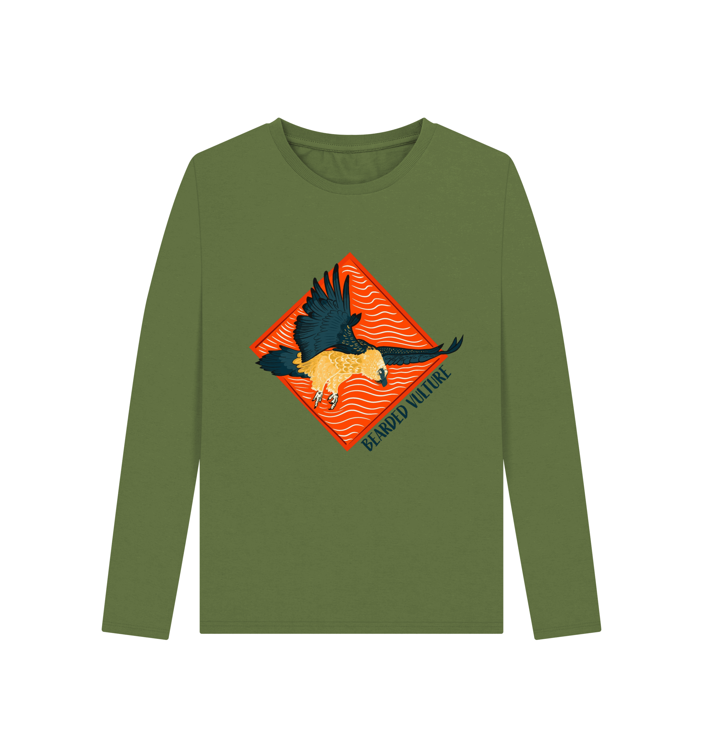 Bearded Vulture, Green, Long sleeved top