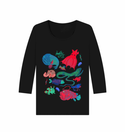 Really 'weird' sea creatures scoop necked printed t-shirt