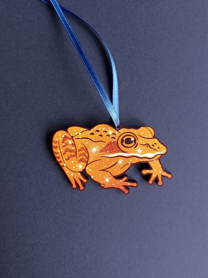 Alaskan wood frog shaped decoration