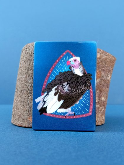 Rectangular magnet with white headed vulture artwork.