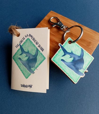 Great Hammerhead Shark Wooden Keyring