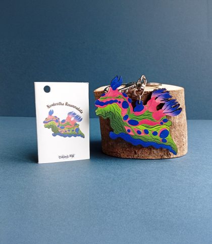 Sea Slug Wooden Keyring